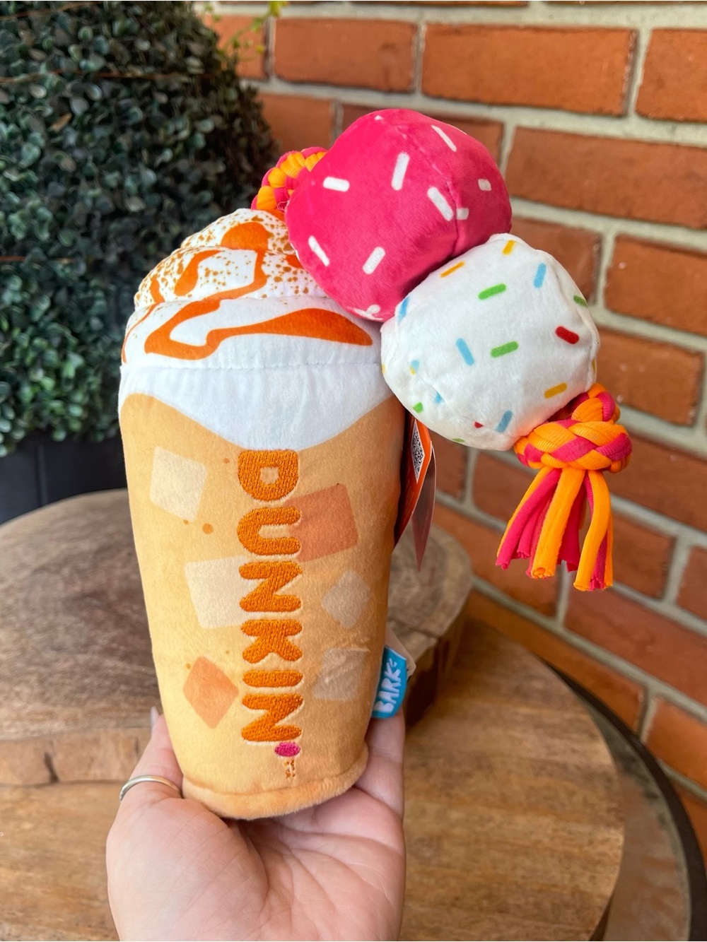 New DUNKIN & BARK SIGNATURE Cinnamon LATTE XL Dog Toy